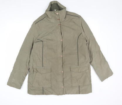 Klass Womens Brown Overcoat Coat Size L Zip