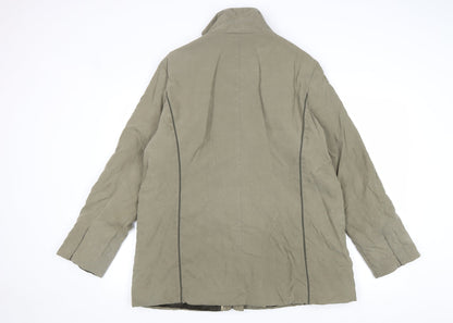Klass Womens Brown Overcoat Coat Size L Zip