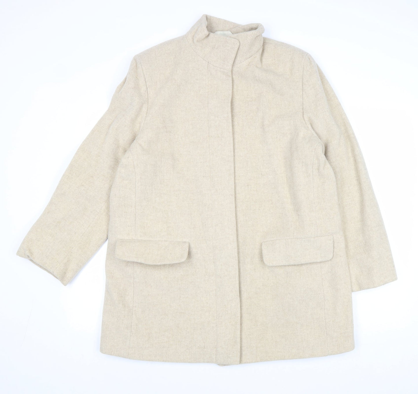 Womens UK Size 14 Marks and Spencer Beige Overcoat