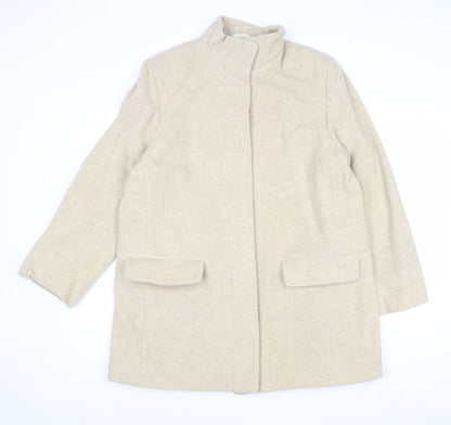 Womens UK Size 14 Marks and Spencer Beige Overcoat