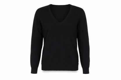 Conbipel Womens Black V-Neck Viscose Pullover Jumper Size M