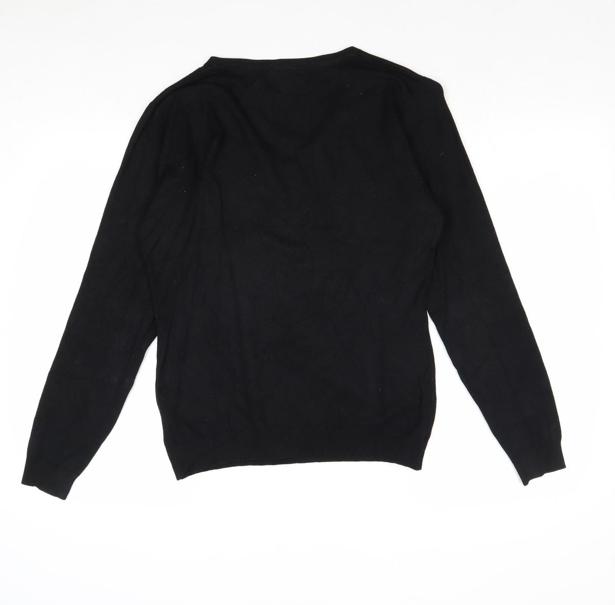 Conbipel Womens Black V-Neck Viscose Pullover Jumper Size M
