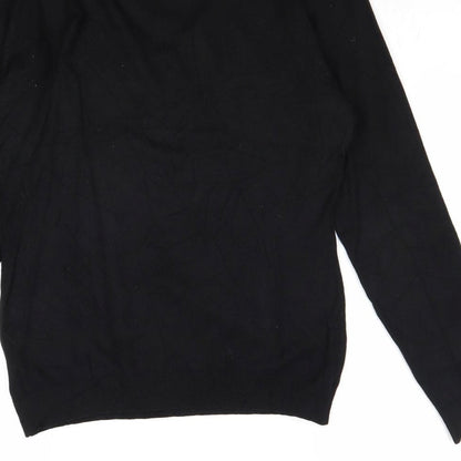 Conbipel Womens Black V-Neck Viscose Pullover Jumper Size M
