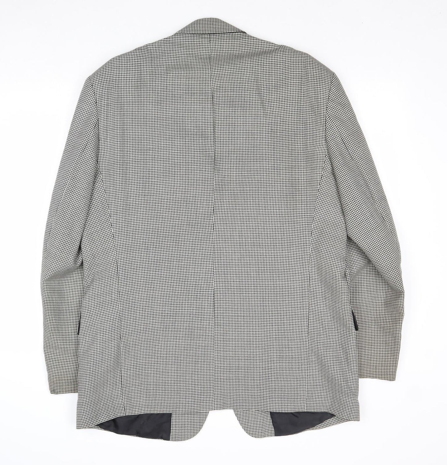 Avenue Mens Grey Geometric Polyester Jacket Blazer Size 44 Regular