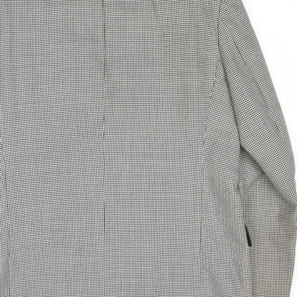 Avenue Mens Grey Geometric Polyester Jacket Blazer Size 44 Regular