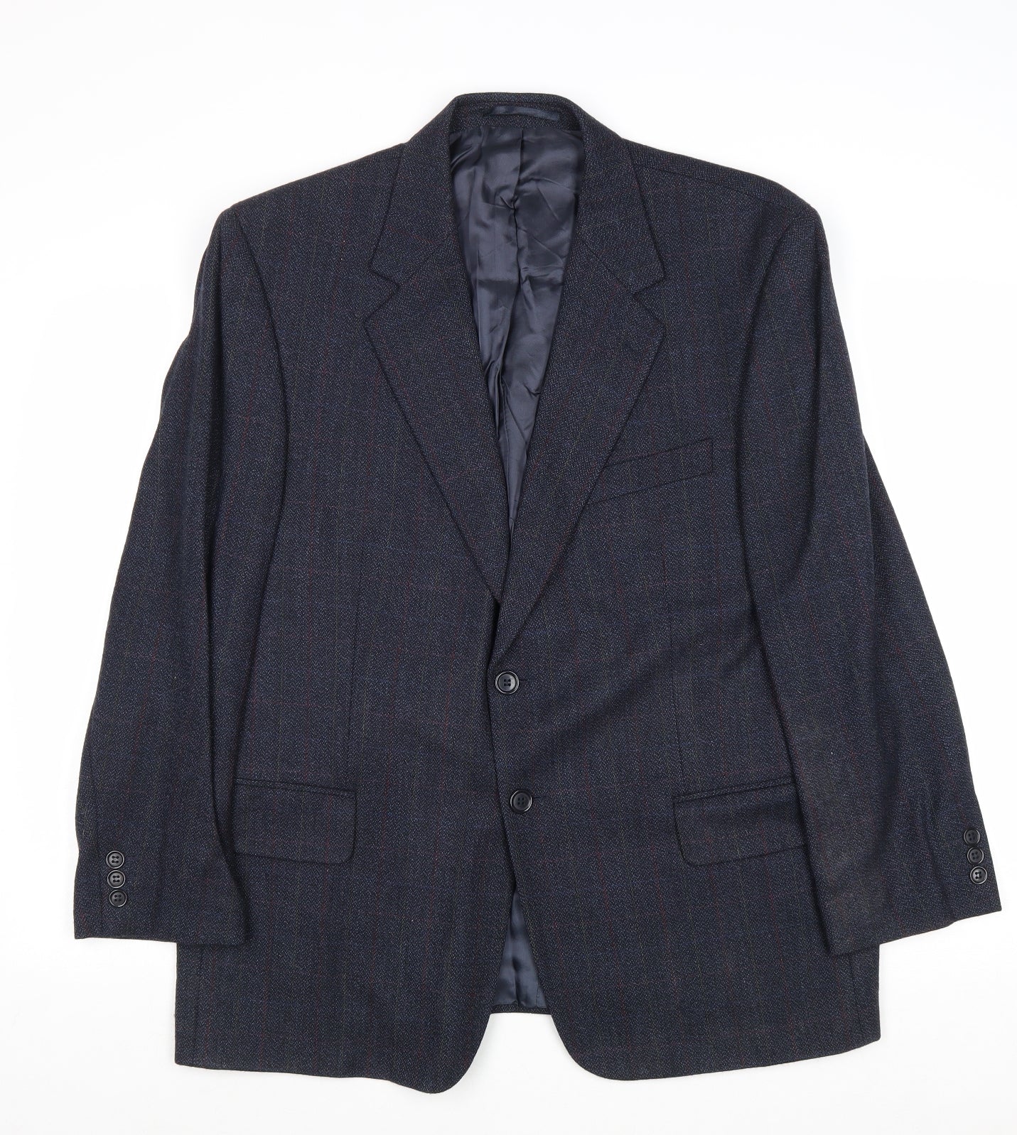 Mens UK Size 42 Woolmark Regular Blue Suit Jacket