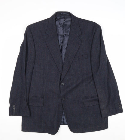 Mens UK Size 42 Woolmark Regular Blue Suit Jacket