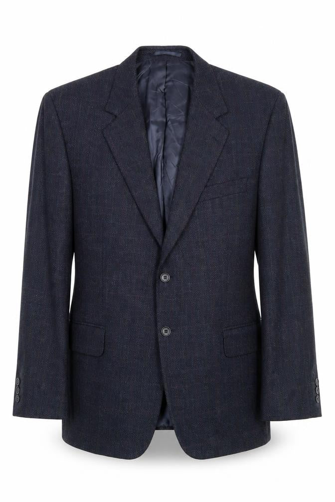 Mens UK Size 42 Woolmark Regular Blue Suit Jacket