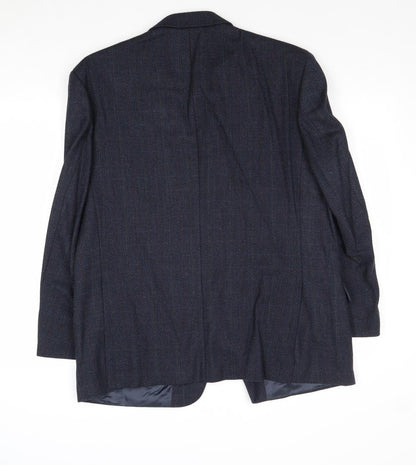 Mens UK Size 42 Woolmark Regular Blue Suit Jacket