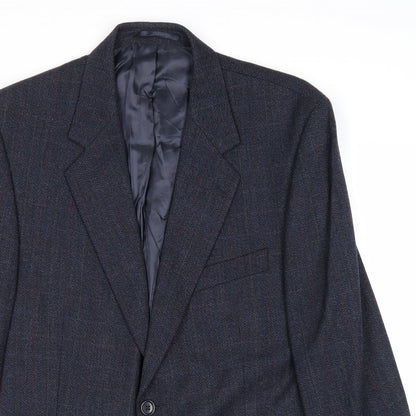 Mens UK Size 42 Woolmark Regular Blue Suit Jacket