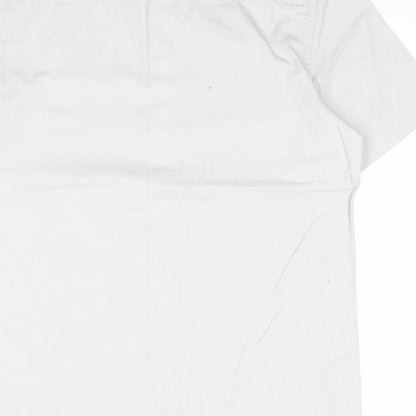 ASOS Mens Grey Cotton Button-Up Size S Round Neck Button