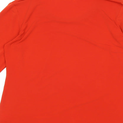 Susan Graver Womens Red Polyester Basic T-Shirt Size XS Round Neck