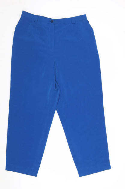 Markwald Womens Blue Polyester Trousers Size 20 Regular Zip