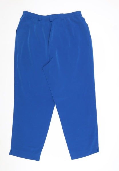 Markwald Womens Blue Polyester Trousers Size 20 Regular Zip