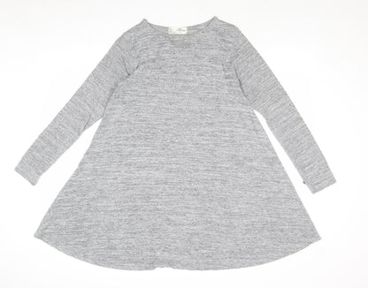 Mizumi Womens Grey Polyester Jumper Dress Size S Round Neck Pullover