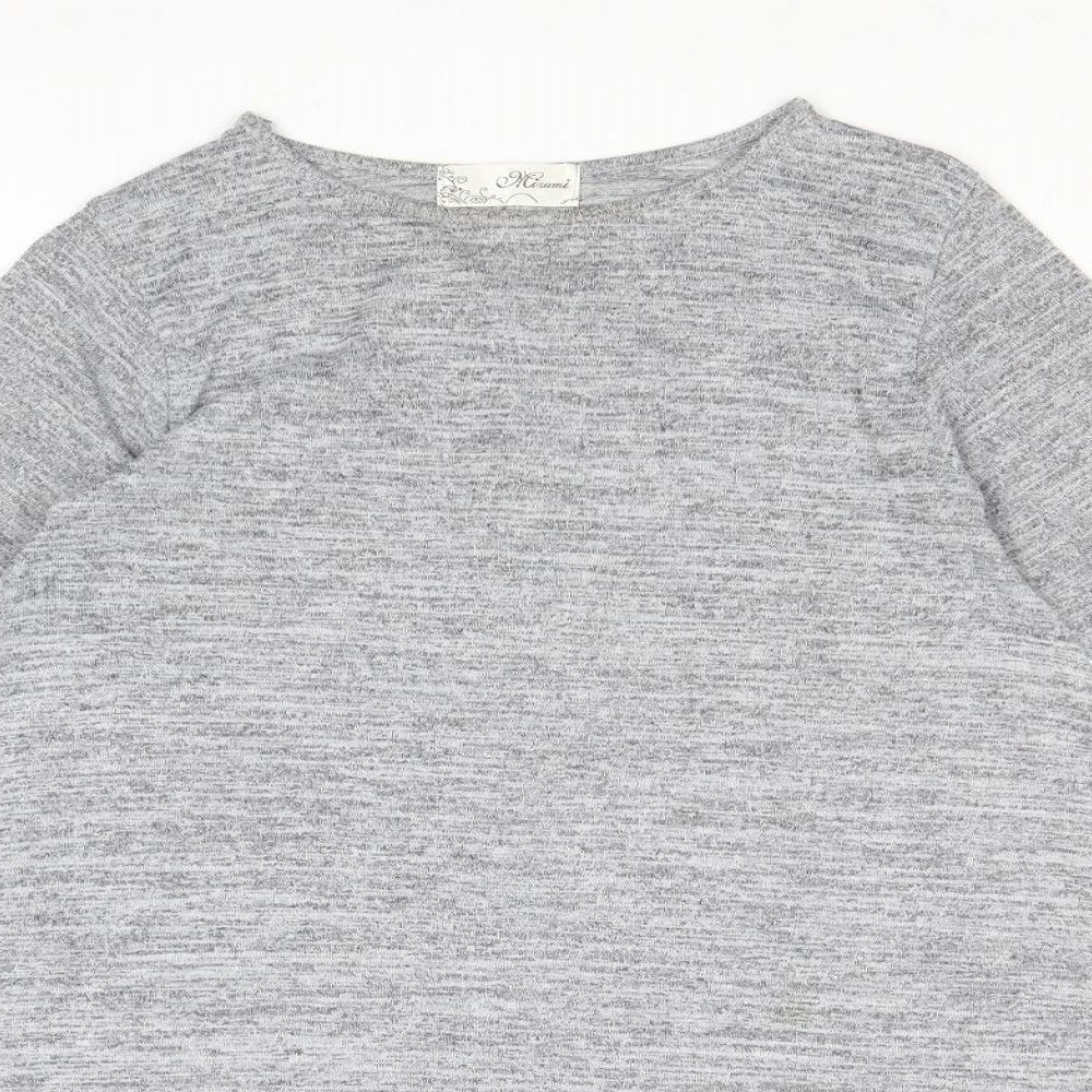 Mizumi Womens Grey Polyester Jumper Dress Size S Round Neck Pullover