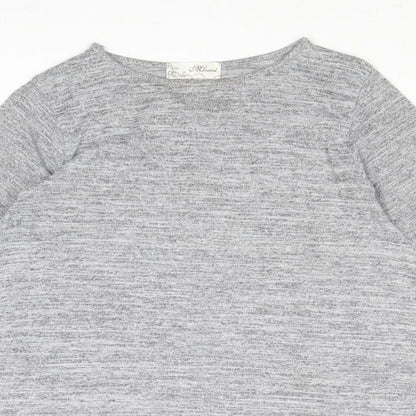Mizumi Womens Grey Polyester Jumper Dress Size S Round Neck Pullover