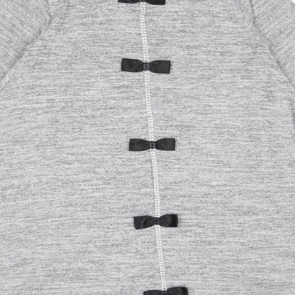 Mizumi Womens Grey Polyester Jumper Dress Size S Round Neck Pullover
