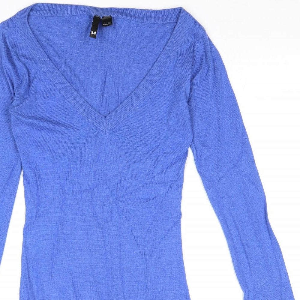 Womens UK Size 6 Divided by H&M Blue Pullover Jumper