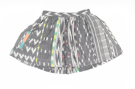Atmosphere Womens Grey Geometric Cotton Skater Skirt Size 8 Zip