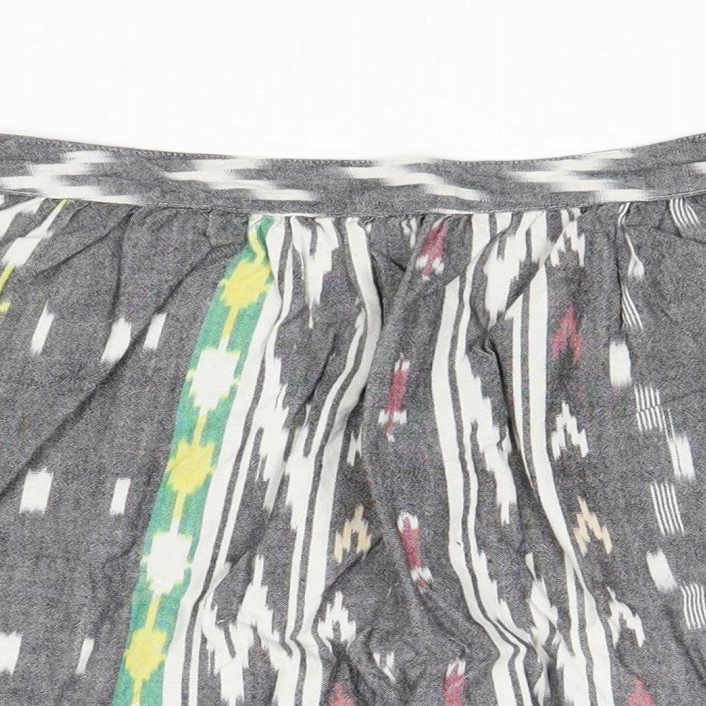 Atmosphere Womens Grey Geometric Cotton Skater Skirt Size 8 Zip