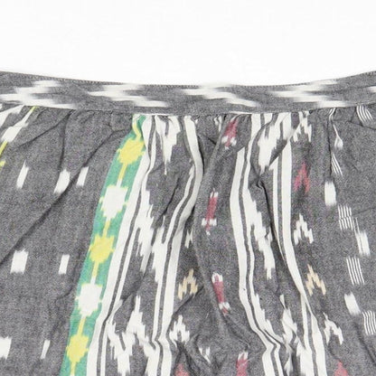 Atmosphere Womens Grey Geometric Cotton Skater Skirt Size 8 Zip