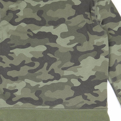H&M Boys Green Camouflage Cotton Pullover Sweatshirt Size M Pullover - G