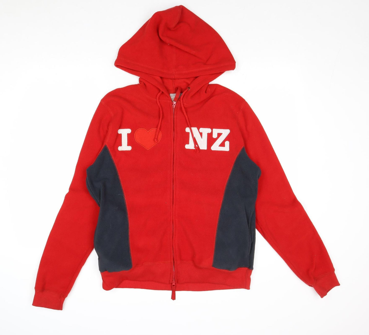 Sea of Sky Mens Red Polyester Full Zip Hoodie Size L - I Love NZ