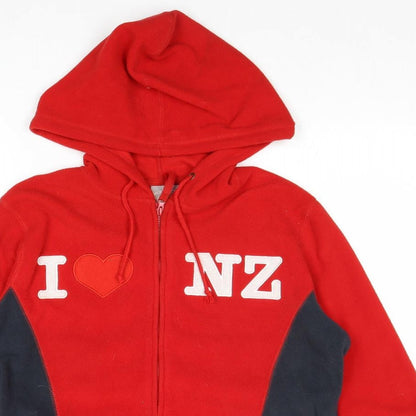 Sea of Sky Mens Red Polyester Full Zip Hoodie Size L - I Love NZ
