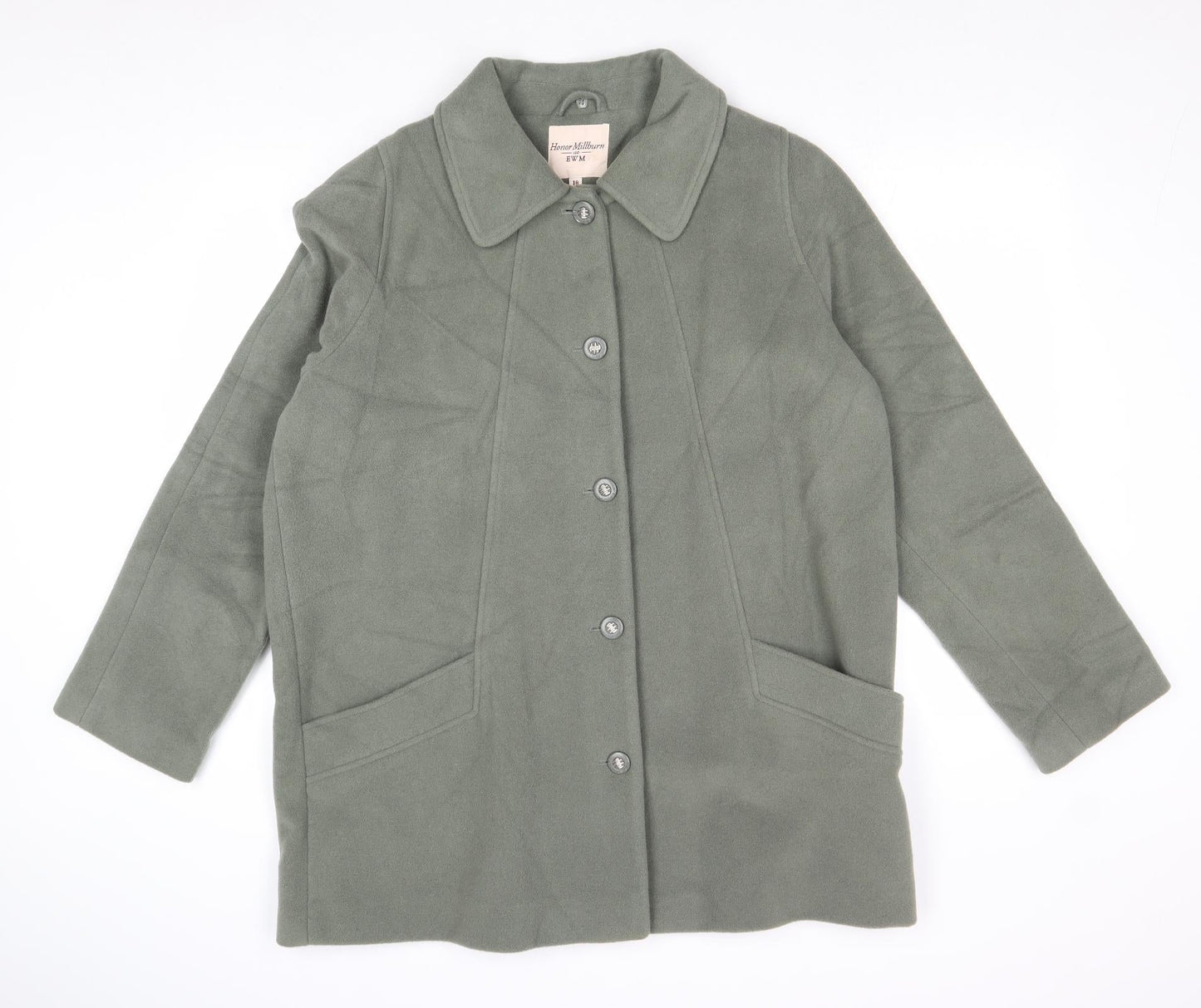 Womens UK Size 16 EWM Green Overcoat
