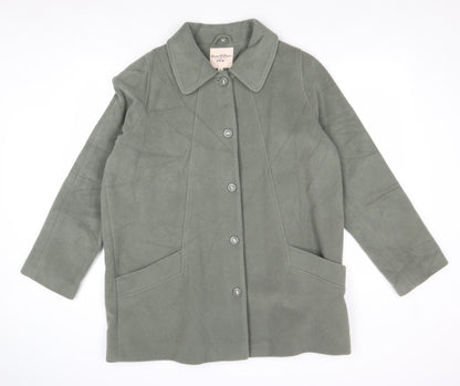 Womens UK Size 16 EWM Green Overcoat