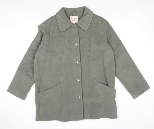 Womens UK Size 16 EWM Green Overcoat