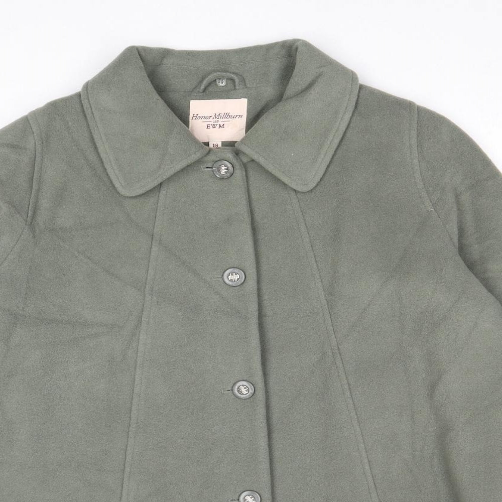Womens UK Size 16 EWM Green Overcoat