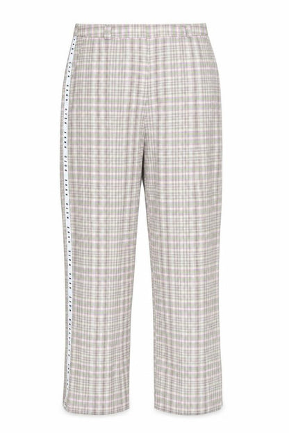 Collusion Womens Multicoloured Plaid Cotton Trousers Size 16 Regular Zip - Side Stripe Detail