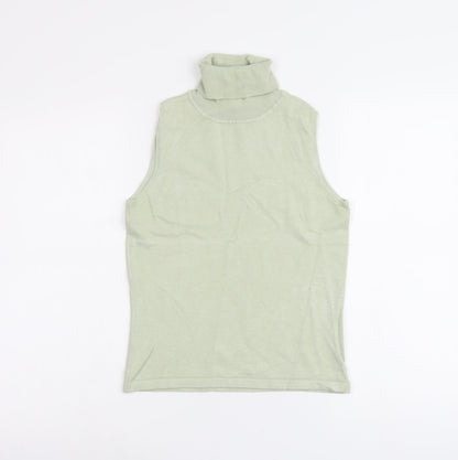 Etoile Womens Green Viscose Basic Tank Size M Roll Neck