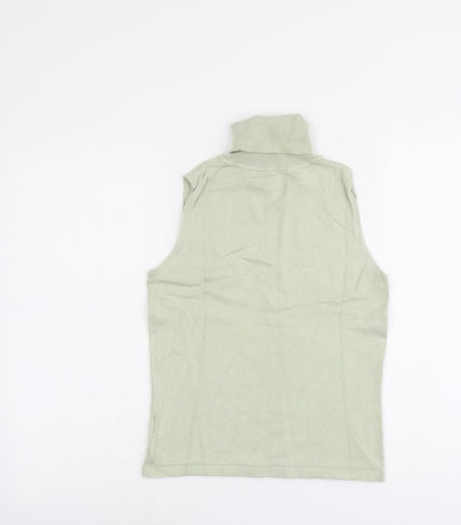 Etoile Womens Green Viscose Basic Tank Size M Roll Neck