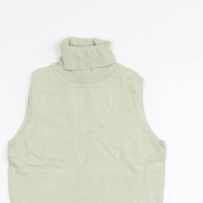 Etoile Womens Green Viscose Basic Tank Size M Roll Neck