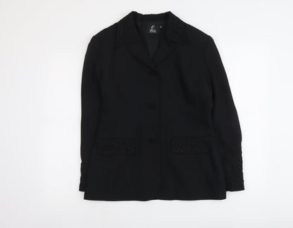Opera Womens Black Polyester Jacket Blazer Size 12