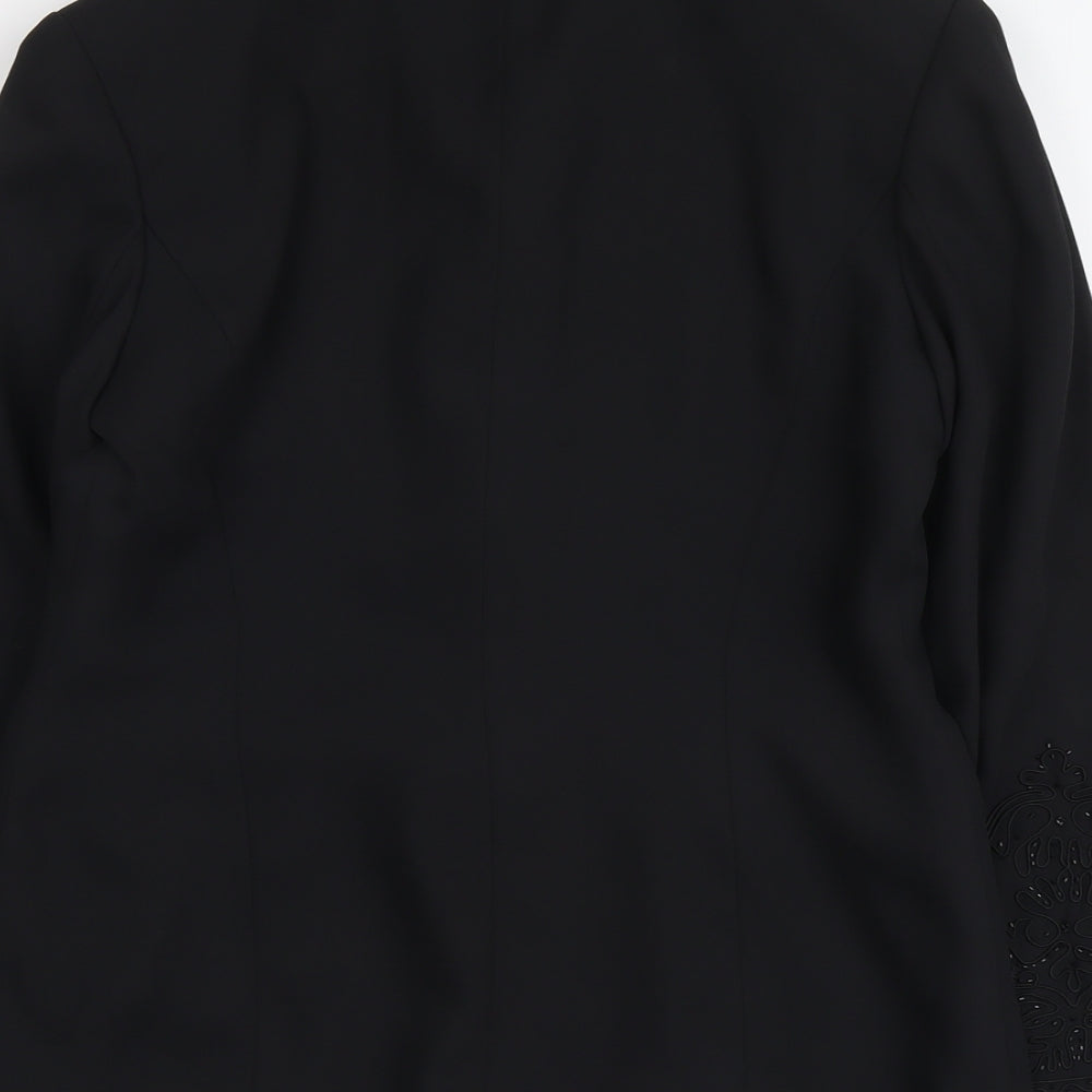 Opera Womens Black Polyester Jacket Blazer Size 12