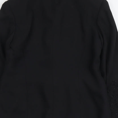 Opera Womens Black Polyester Jacket Blazer Size 12