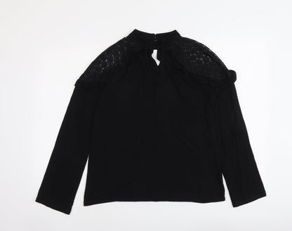 Womens UK Size 10 V By Very Black Basic Blouse