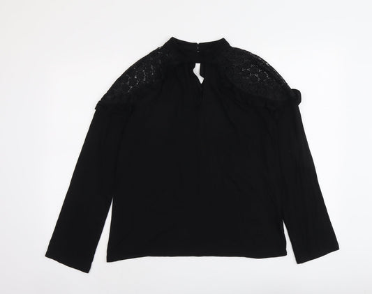 Womens UK Size 10 V By Very Black Basic Blouse