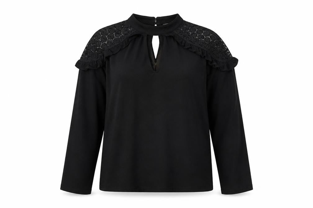 Womens UK Size 10 V By Very Black Basic Blouse