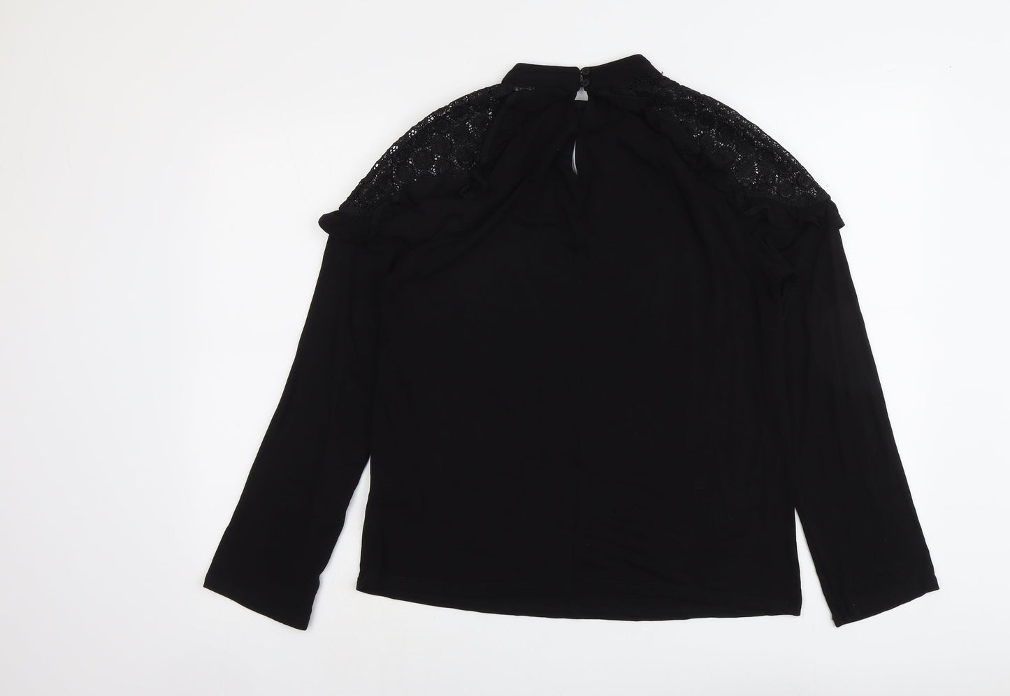 Womens UK Size 10 V By Very Black Basic Blouse