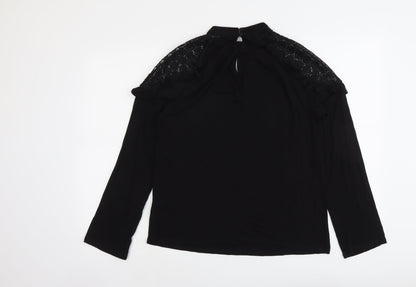 Womens UK Size 10 V By Very Black Basic Blouse