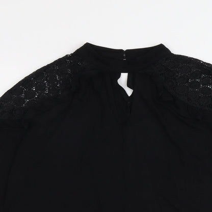 Womens UK Size 10 V By Very Black Basic Blouse