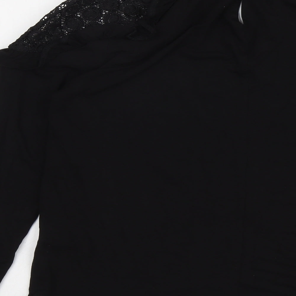 Womens UK Size 10 V By Very Black Basic Blouse