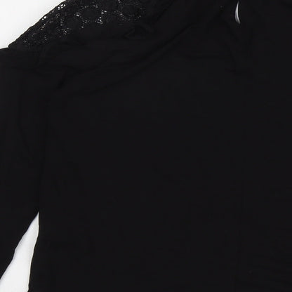 Womens UK Size 10 V By Very Black Basic Blouse