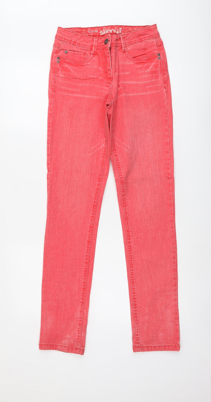 Yessica Womens Red Cotton Skinny Jeans Size 8 L32 in Regular Button