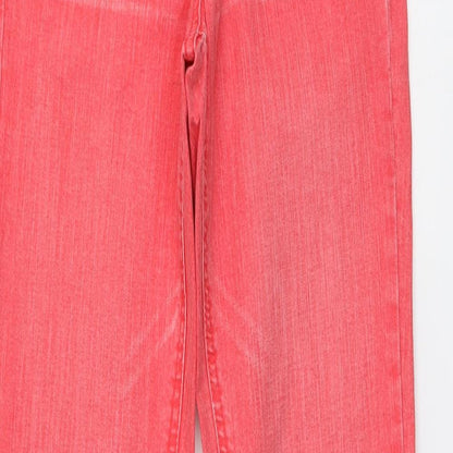 Yessica Womens Red Cotton Skinny Jeans Size 8 L32 in Regular Button